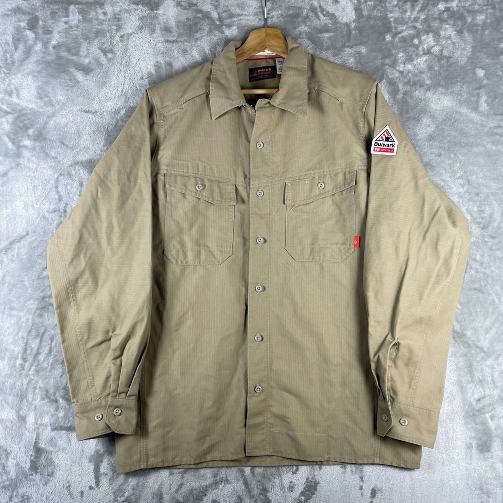 Bulwark FR iQ Series Endurance Shirt Mens Medium Khaki Flame Resistant QS40KH3